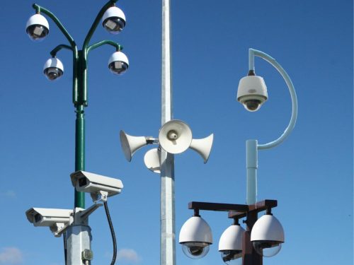 different types of cameras on top of poles